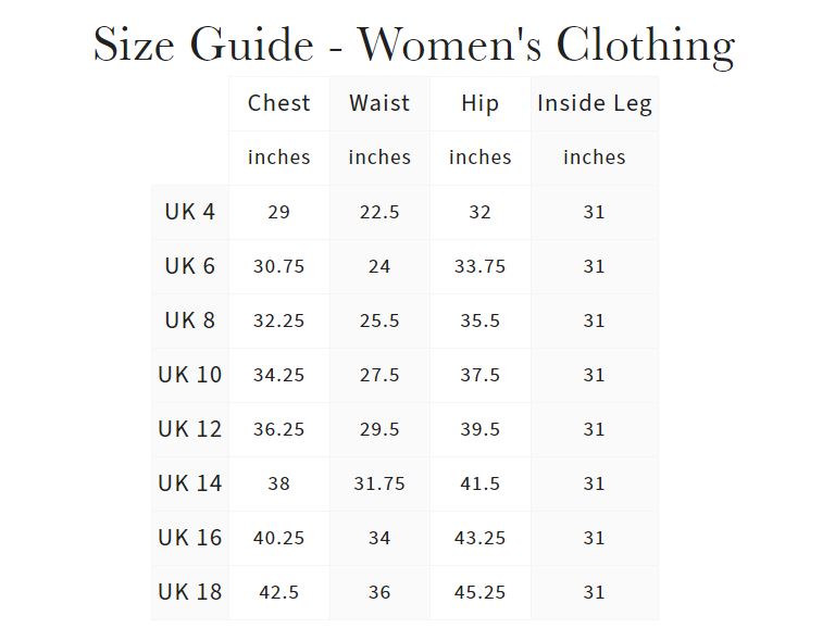 size chart